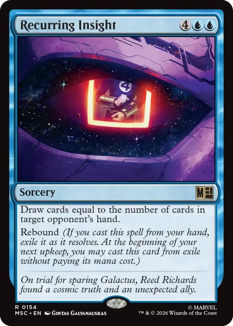 Recurring Insight (Surge Foil) (154) (Foil) (Commander: Marvel Super Heroes) (MSC)