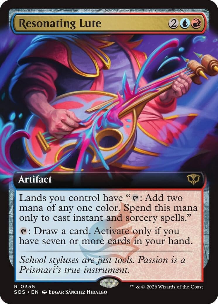 Resonating Lute (Extended Art) (355) (Foil) (Secrets of Strixhaven)