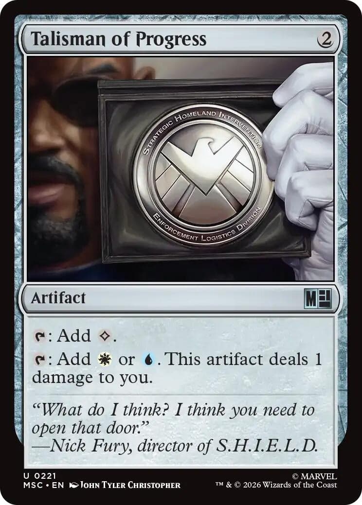 Talisman of Progress (Surge Foil) (221) (Foil) (Commander: Marvel Super Heroes) (MSC)