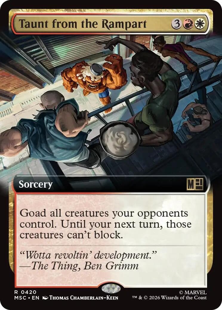 Taunt from the Rampart (Extended Art) (420) (Foil) (Commander: Marvel Super Heroes) (MSC)